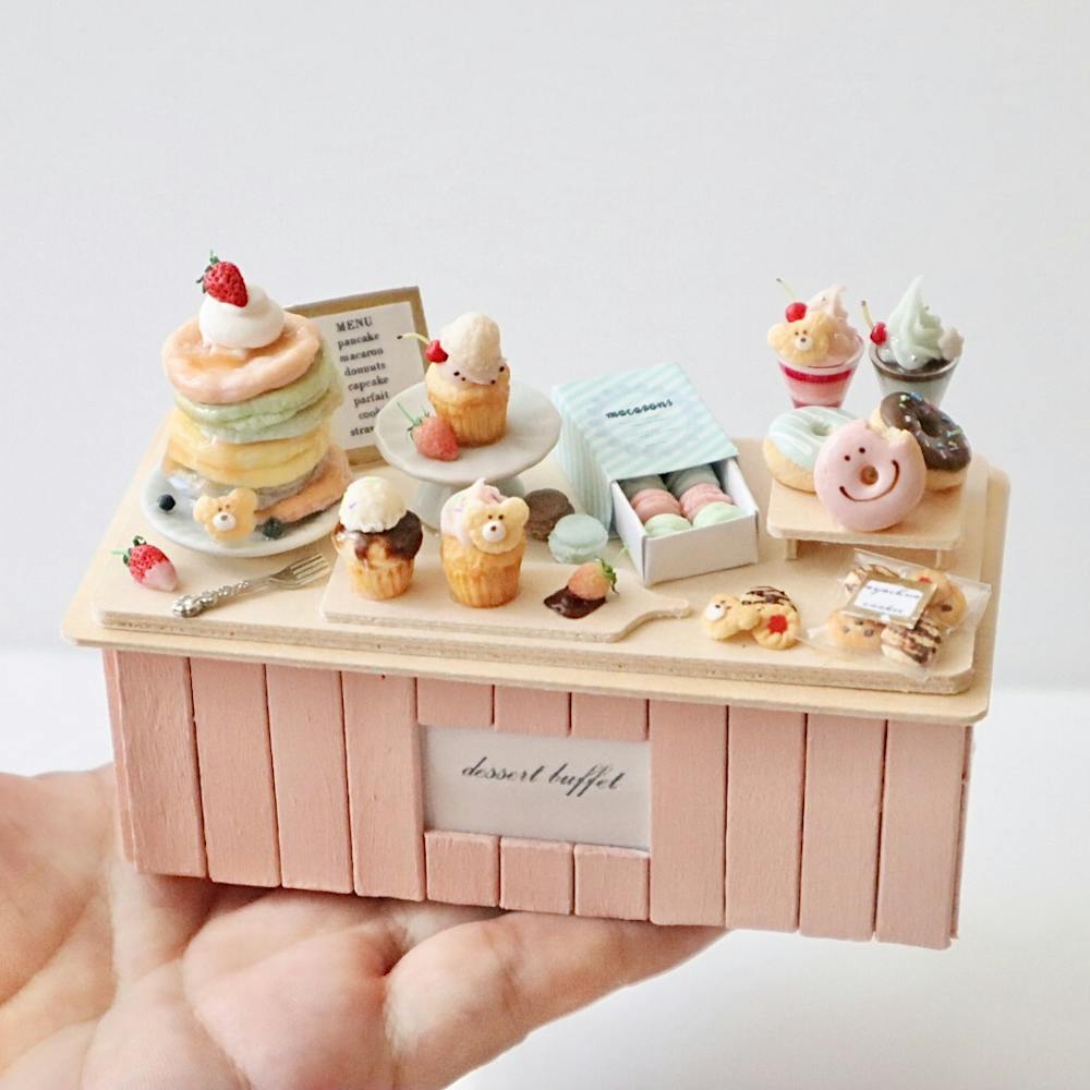 パステルカラーのデザートブッフェ | ミニチュアフードコレクション