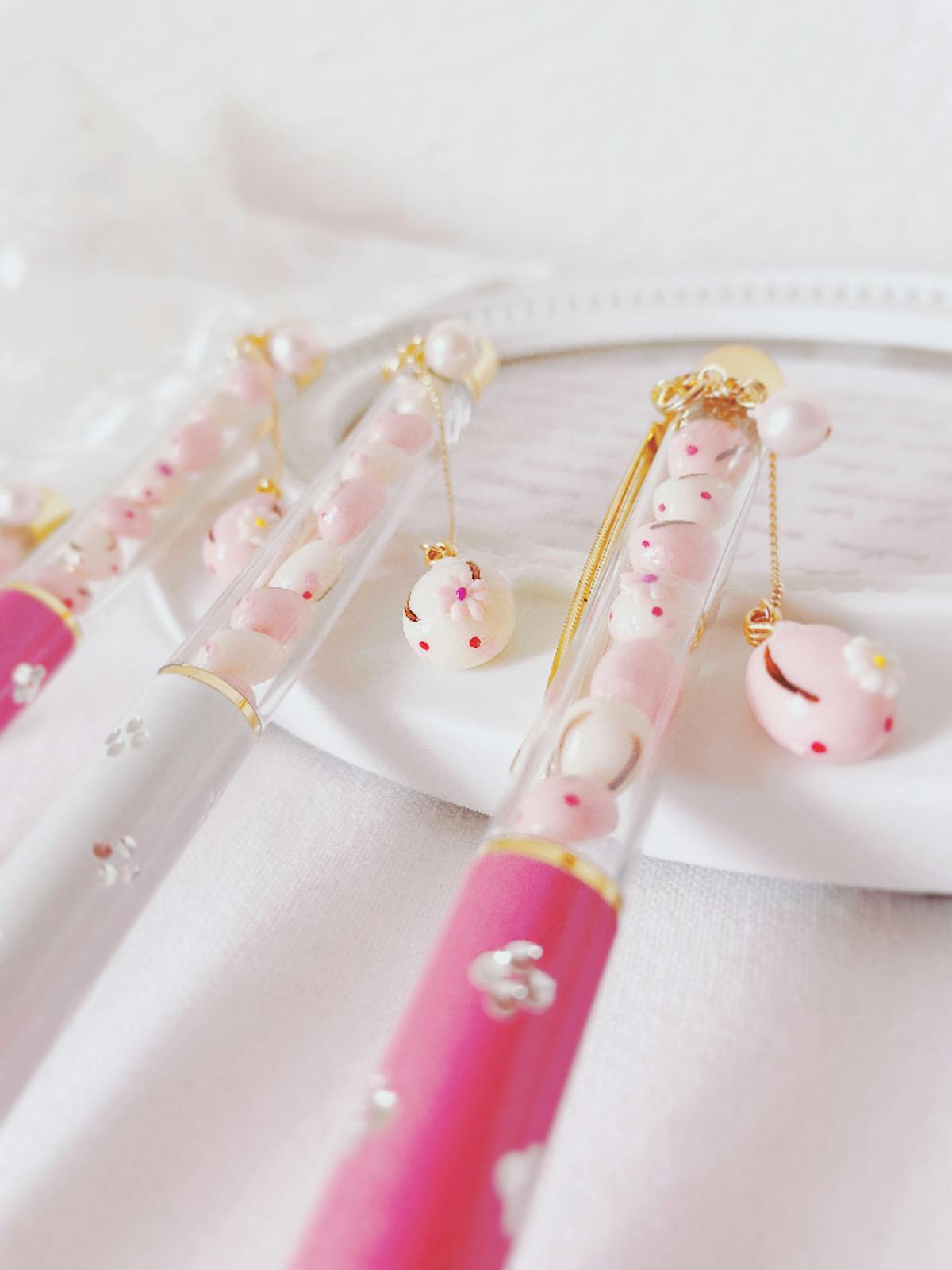 うさぎ饅頭ボールペン(ピンク) | ミニチュアフードコレクション