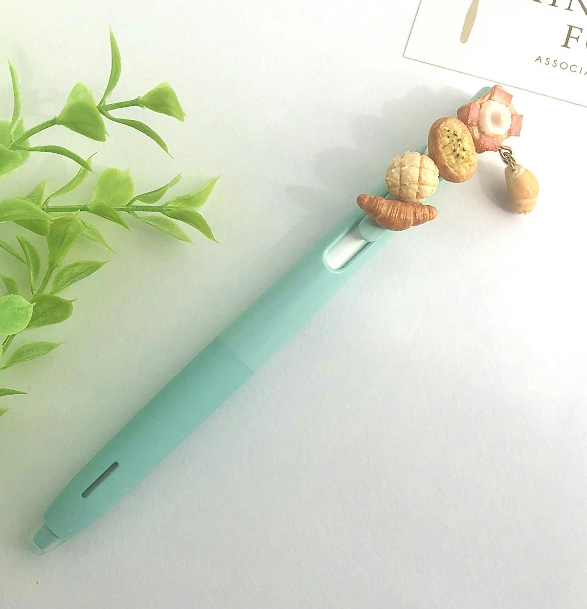 グリーン》5種類のパンボールペン（ベーコンエッグ） | ミニチュア